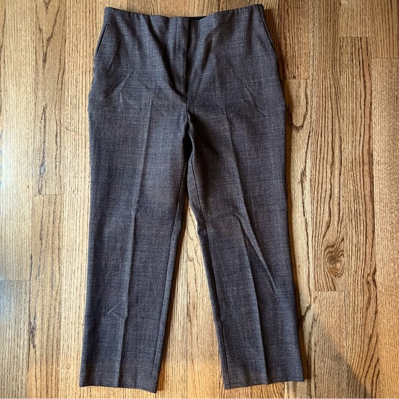 EUC LOFT brown plaid slim fit pants size 14 - Picture 2 of 14